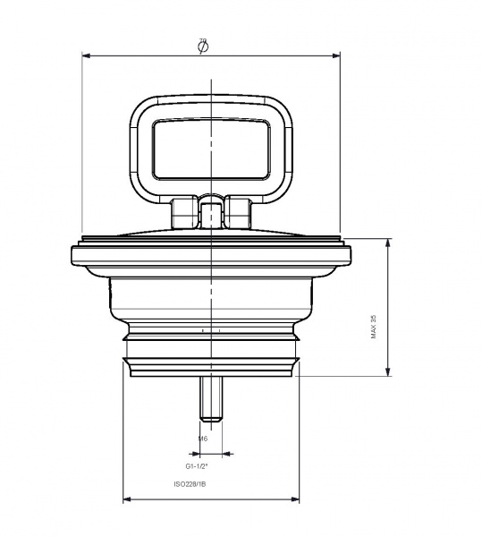 Сифон для кухонної мийки ALBA D70 з пробкою