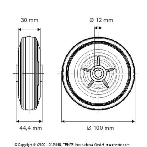 Колесо DVR 100X30-12 TENTE