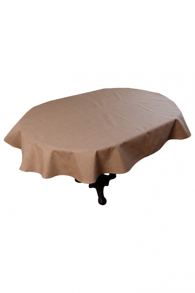 Скатерть овальная Корица Коричневая 133х240 Прованс
