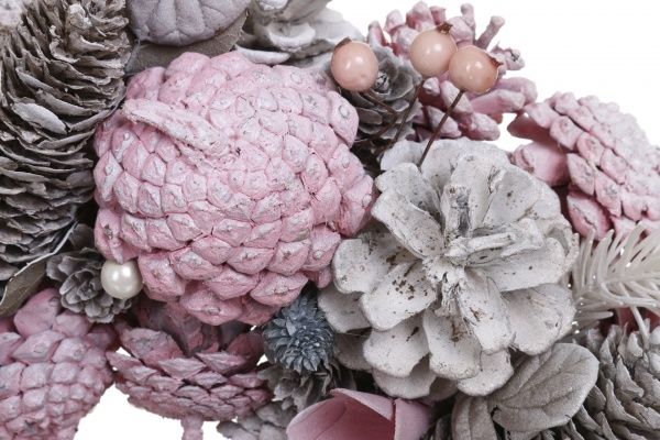 Вінок новорічний із шишок, хвої та пелюсток d325 мм E581206A 