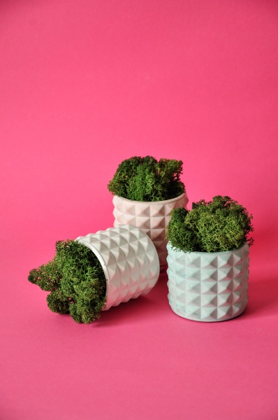 Кашпо декоративне Piramid cup білий бетон