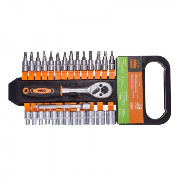 Набор головок и бит ISMA 28 шт. IS-2028-5