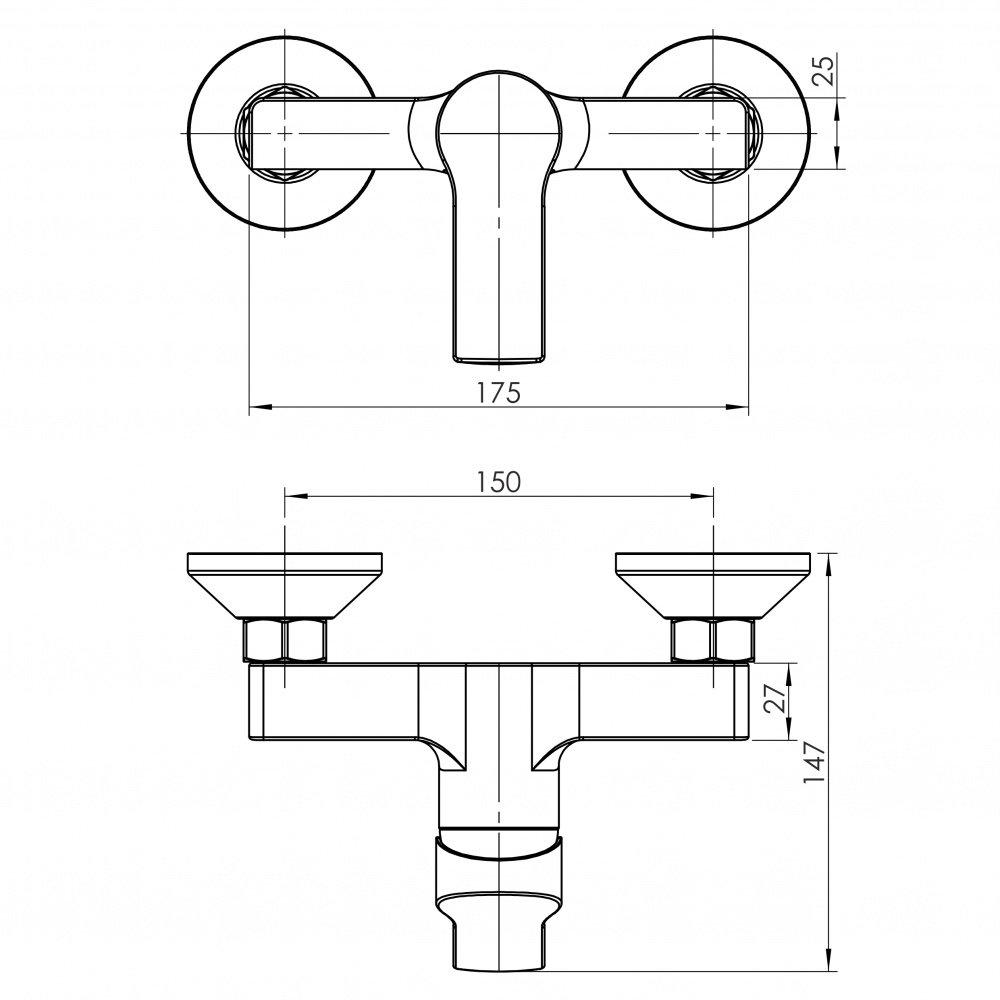 Змішувач для ванни RJ JURA, хром, JURA, хром, 35 мм