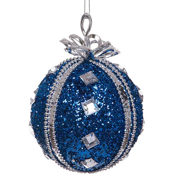 Шарик новогодний Гламурный бант SDA81110DB 100 мм