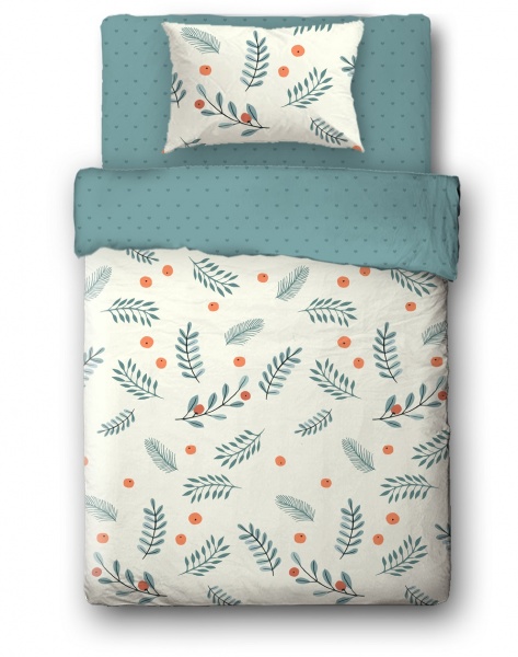 Комплект постельного белья Seaberry 1,5 бирюза Ibodo 
