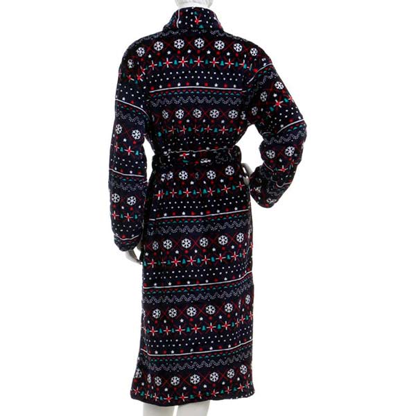 Халат женский La Nuit Снежинки XL фиолетовый с рисунком