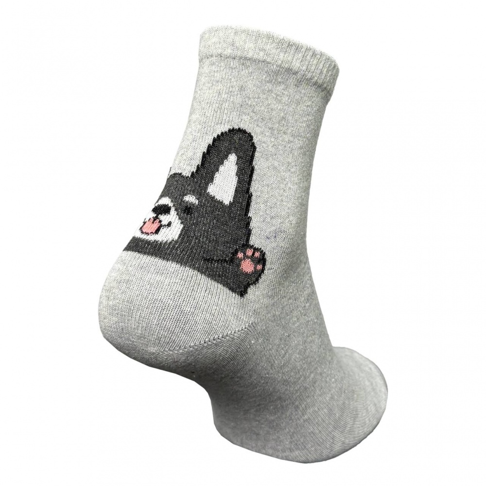 Носки женские Premier Socks с песиками р.23-25 светло-серый