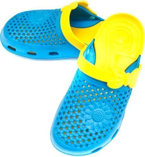 Сабо DreamStan Крокс р.4041 бирюза-желтый