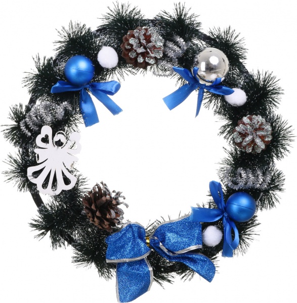Вінок різдвяний з прикрасами колір в асортименті d370 мм 