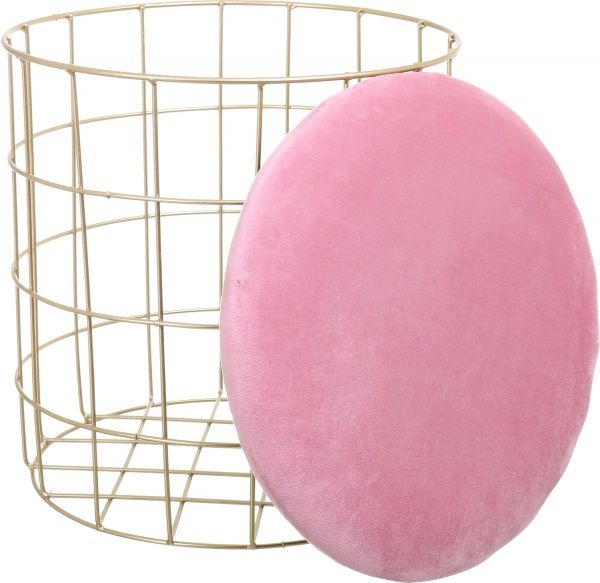 Корзина Royal 35х35х39 см пудровый с золотым 