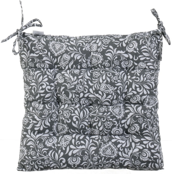 Подушка на стул Ажур серая 37х37см Luna