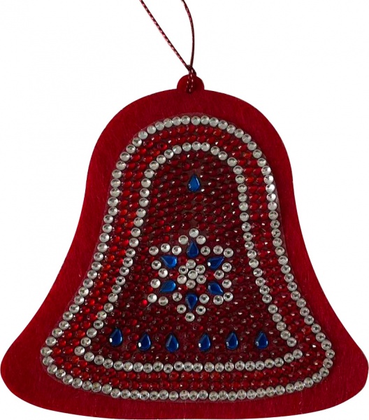 Набор для творчества со стразами (наклейка) Звоночек новогодний 10x10 см 178450 Діамантові ручки 