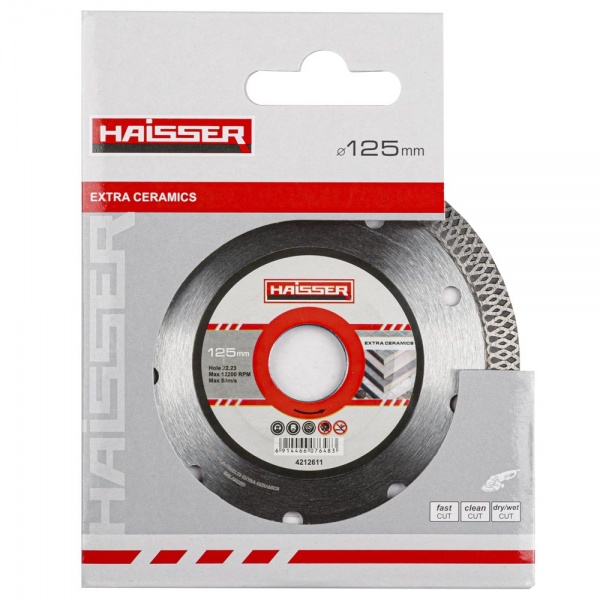 Диск алмазний відрізний Haisser 4212611 Extra ceramics 125x1,4x22,23 107648