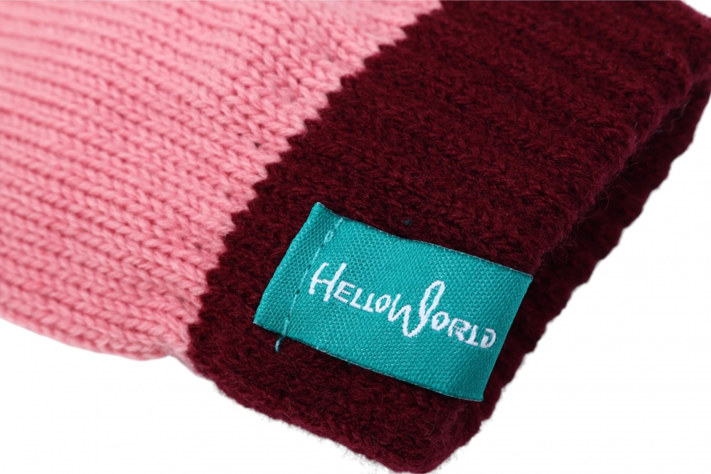 Рукавицы HW для девочек р.14 /розовый/коричневый