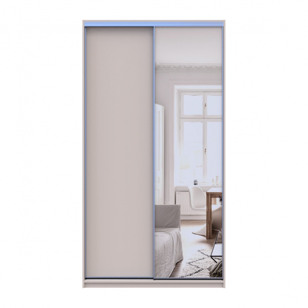 Шкаф-купе Сити Лайт Doros зеркалоДСП 1,2 м 1200x600x2250 мм кашемир двери / ДСП/зеркало