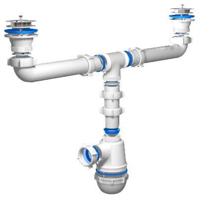 Сифон для мийки Ані Грот подвійний А3000