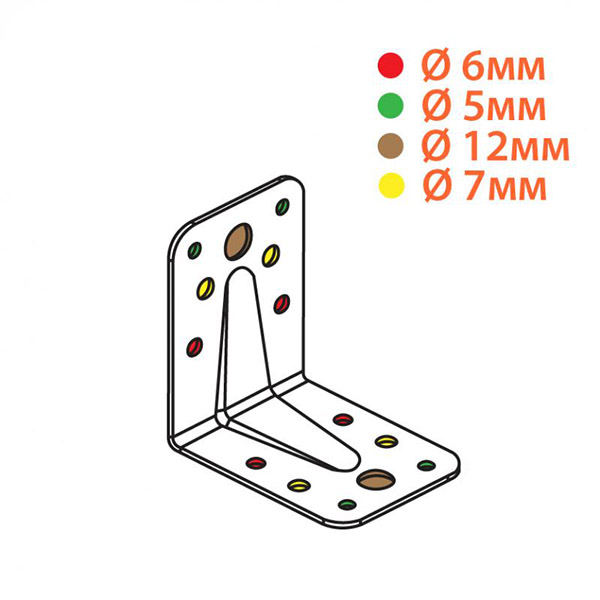 Уголок перфорированный Kolchuga равносторонний 80x80x60 мм 2 мм