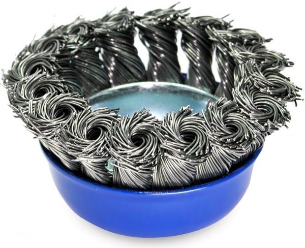 Щітка чашкова 65мм x M14, плетений дріт d0,5 об/хв 12500 стальний дріт S&R 136250065