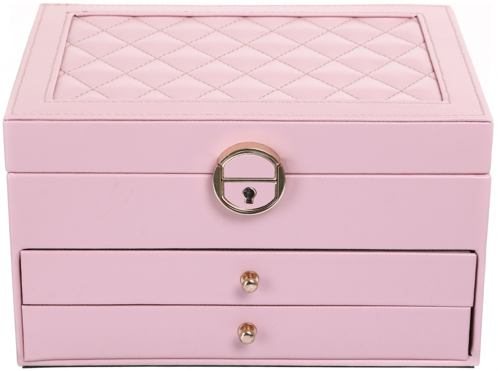 Шкатулка для украшений Chic 23х17х13 розовая