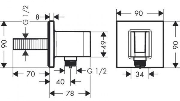 Тримач для душу Hansgrohe Fixfit Porter Square 26486000
