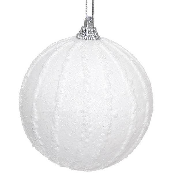 Шарик новогодний Полоска SDA1080W 80 мм