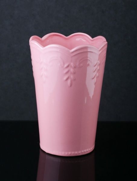 Ваза керамическая розовая Прованс 18,5х18,5х26,5 см Eterna