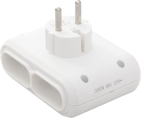 Разветвитель Legrand 16 А 230 В без заземления белый 50650 