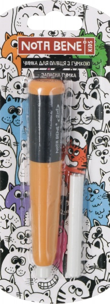 Точилка для карандаша с резинкой + запасная резинка Nota Bene
