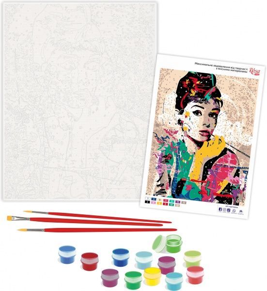 Картина по номерам Одри Хепберн 35x45 см Rosa Start 