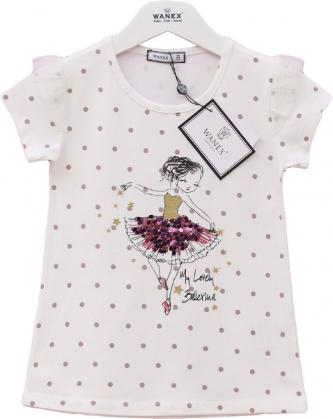Футболка для девочек Wanex Футболки д/д ТМ Wanex 98 р. 95% бав., 5% ел.30747 р.98 белый 