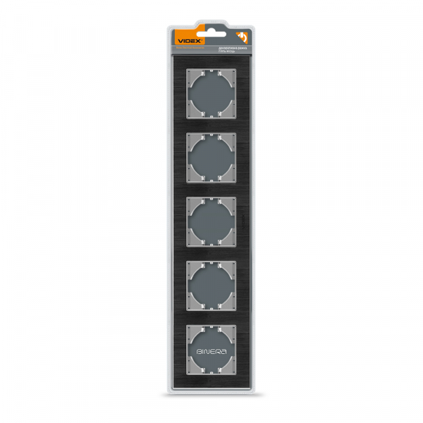 Рамка пятиместная Videx Binera горизонтальная черный VF-BNFRA5H-B