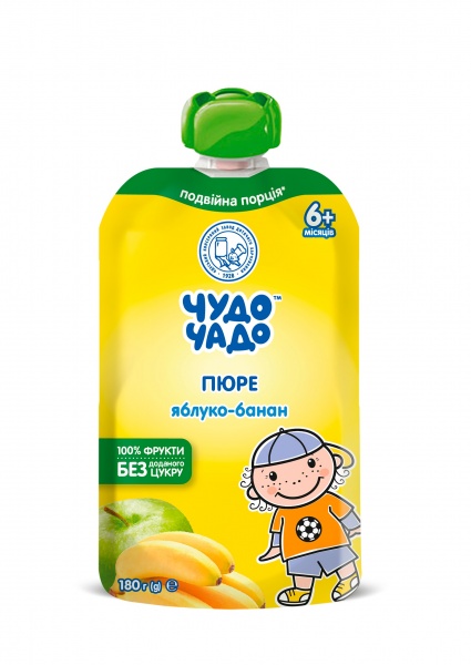 Пюре Чудо-Чадо ябулчне-бананове натуральне без цукру 180 г 