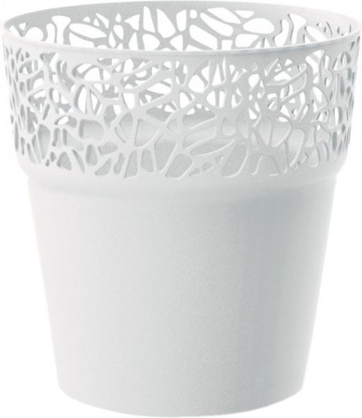 Кашпо пластиковое Prosperplast Naturo круглый 3,2л белый (78986-449) 