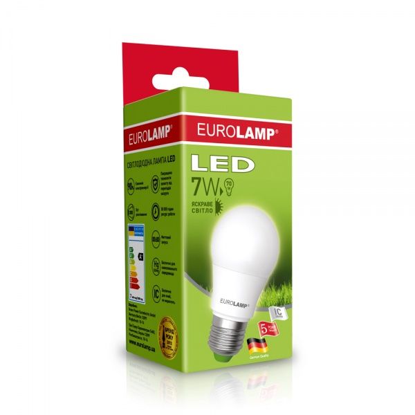 Лампа светодиодная Eurolamp 7 Вт A60 матовая E27 220 В 4000 К 