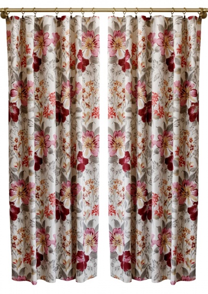 Комплект штор Цветок бордо La Nuit