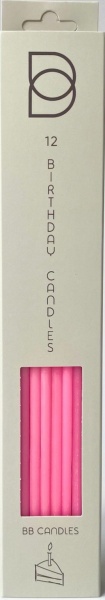 Свічки для торта BB CANDLES neon pink 25 см 12 шт.