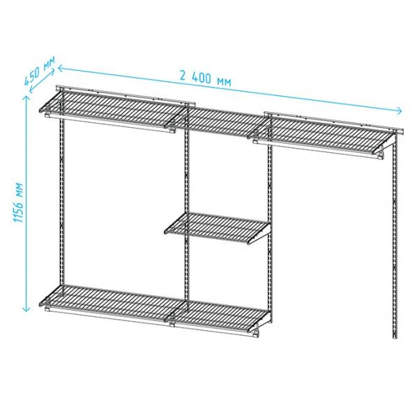 Гардеробная система Larvij с полками 400 мм белый