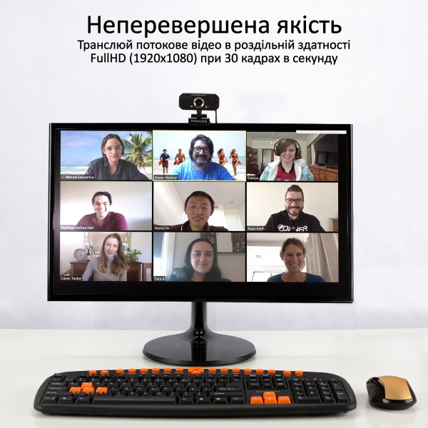 Веб-камера Promate ProCam-1 FullHD USB Black (procam-1.black)