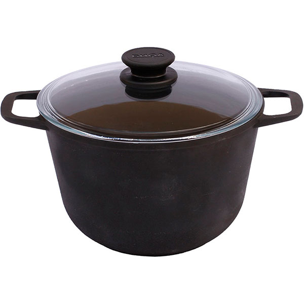 Каструля чавунна зі скляною кришкою 6 л 0206С Biol