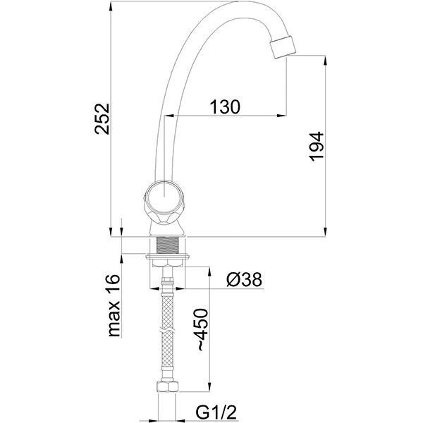 Змішувач для кухні Rubineta Rubin Ceramic C8J006