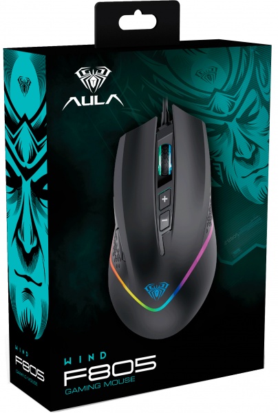 Миша Aula ігрова дротова F805 Wired gaming mouse with 7 keys black (6948391212906) 