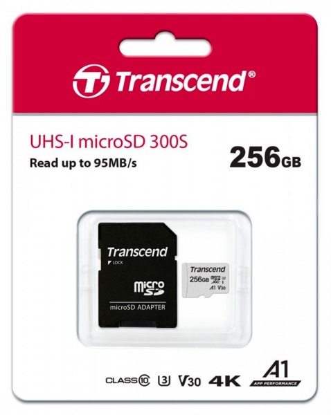 Карта пам'яті Transcend microSDXC 256 ГБ Class 10UHS-I Class 3 (U3) (TS256GUSD300S-A) 