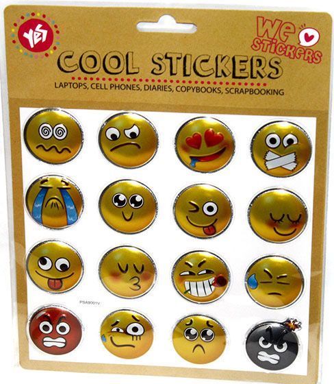 Набір декоративних стікерів з тисненням фольгою Smile, 180 * 175 мм 953512 16 шт.
