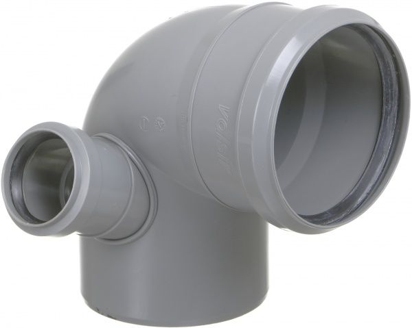 Коліно Valsir з боковим відводом праве d100/50 87°/67°