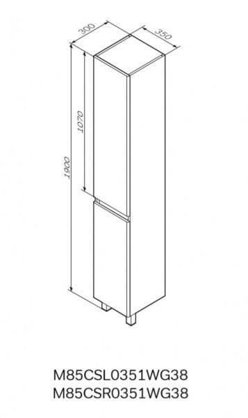 Пенал підлоговий AM.PM M85CSL0351WG38 X-Joy35 см лівий з кошиком для білизни