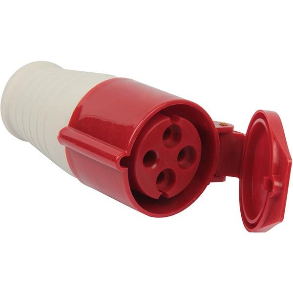 Розетка силовая с заземлением  TAREL (e.socket.pro.4.16) 3p+PE (214) красный p012017