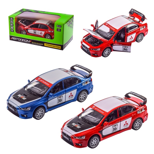 Автомодель Автопром 1:32 Mitsubishi Lancer Evolution в асортименті 68410