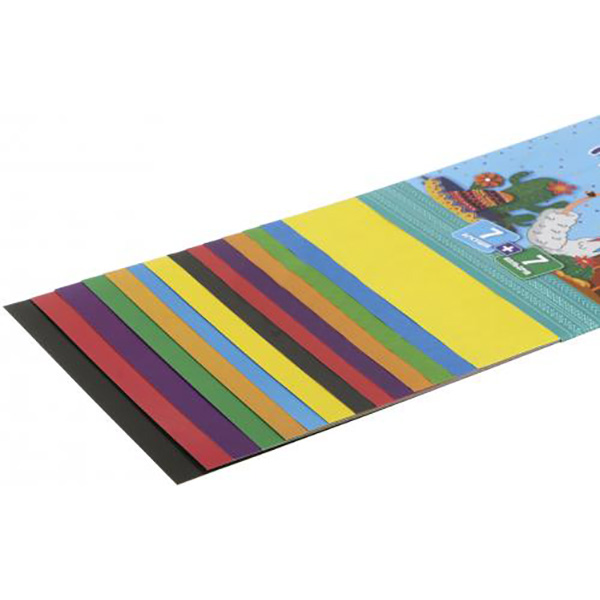 Набор картона и бумаги Лама НКУ-А-4-7 7+7 цветов односторонний