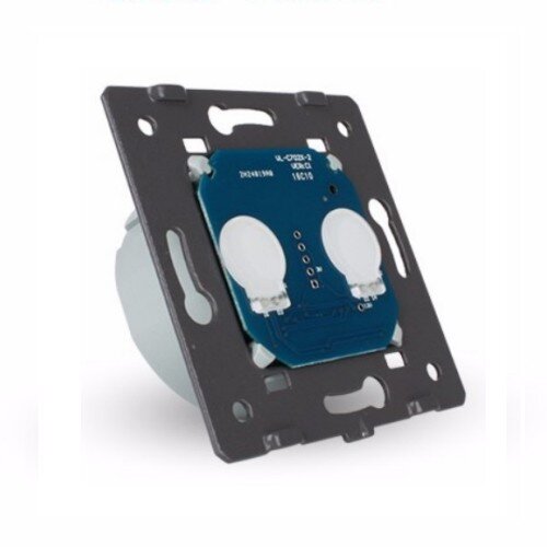 Механизм выключателя сенсорный двухклавишный Livolo C7 с подсветкой серый VL-C702W