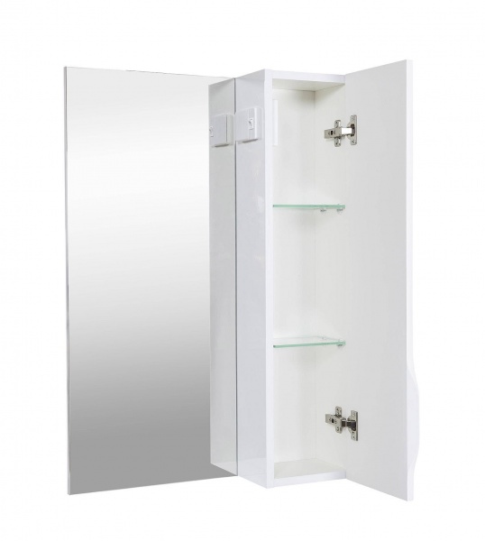 Зеркало со шкафчиком Aqua Rodos 55 см с пеналом справа (без подсветки) АР000001174